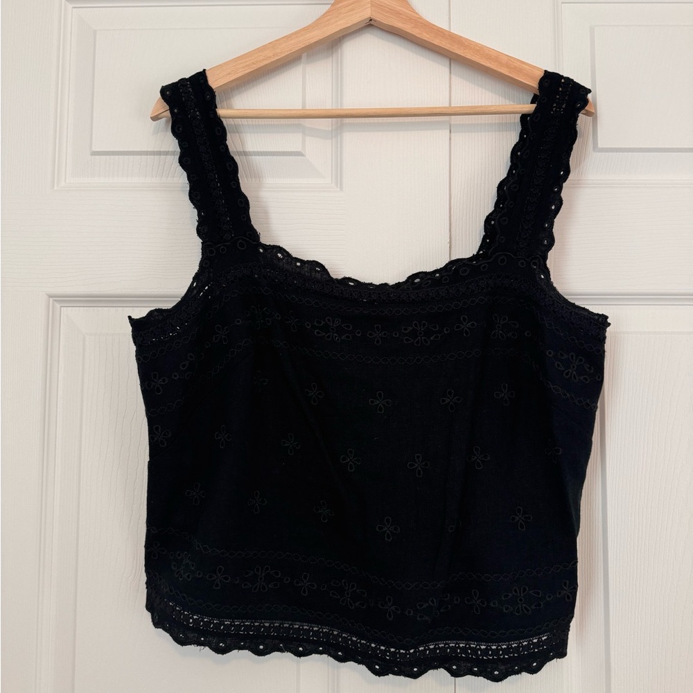 Abercrombie & Fitch - Linen-Blend Tie-Back Squareneck Top